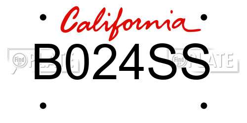 B024SS California License Plate