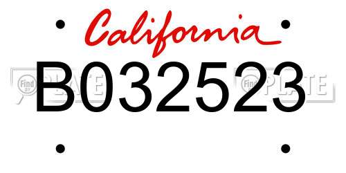 B032523 California License Plate