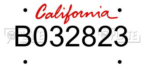 B032823 California License Plate