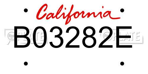 B03282E California License Plate