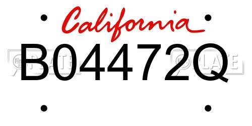 B04472Q California License Plate