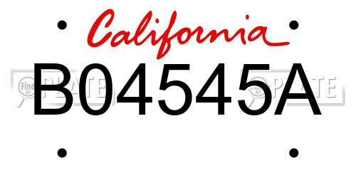 B04545A California License Plate