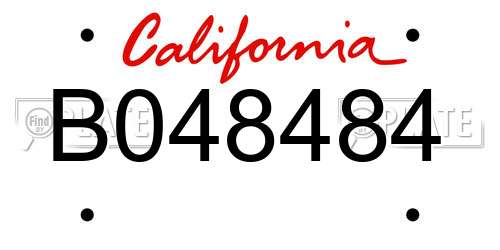 B048484 California License Plate