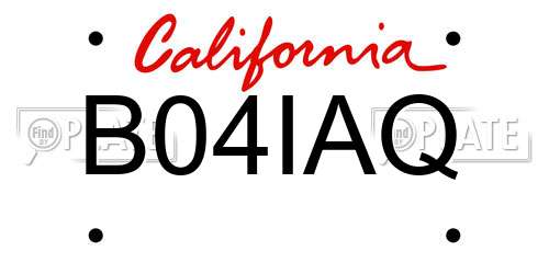 B04IAQ California License Plate