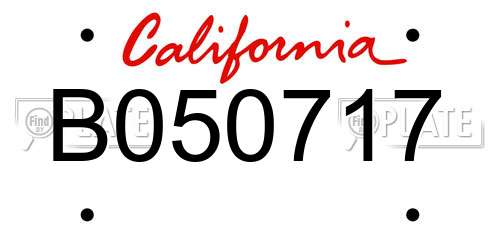 B050717 California License Plate