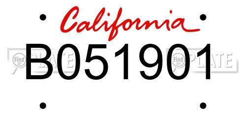 B051901 California License Plate