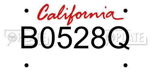 B0528Q California License Plate