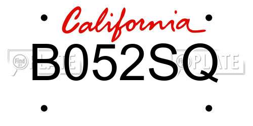 B052SQ California License Plate