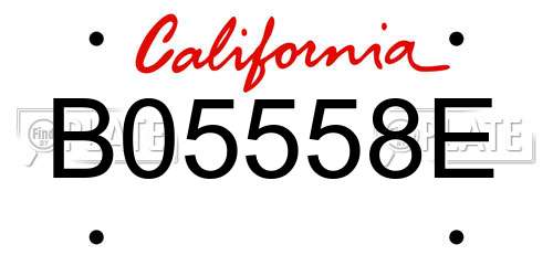 B05558E California License Plate
