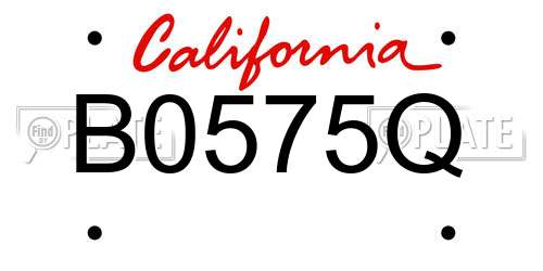 B0575Q California License Plate