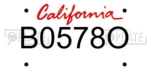 B0578O California License Plate