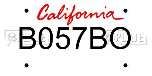 B057BO California License Plate