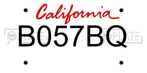 B057BQ California License Plate