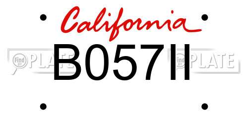 B057II California License Plate