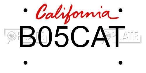 B05CAT California License Plate