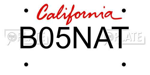 B05NAT California License Plate