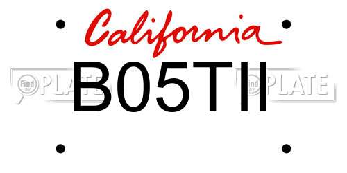 B05TII California License Plate
