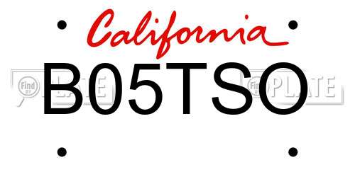B05TSO California License Plate