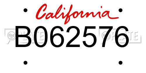 B062576 California License Plate
