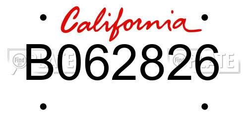 B062826 California License Plate