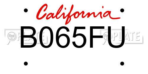 B065FU California License Plate