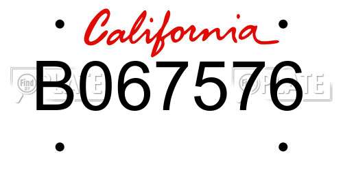 B067576 California License Plate