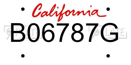 B06787G California License Plate
