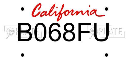 B068FU California License Plate