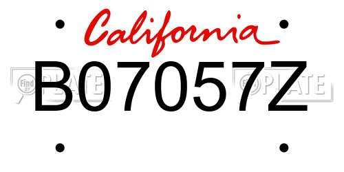 B07057Z California License Plate