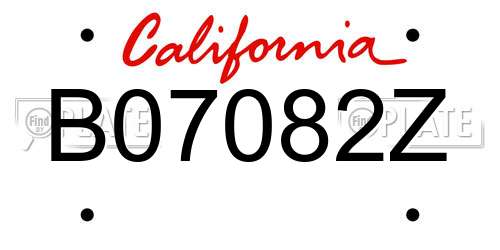 B07082Z California License Plate