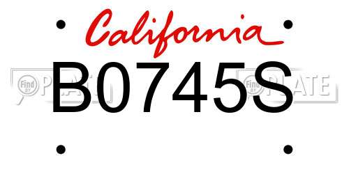 B0745S California License Plate