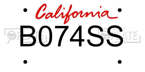 B074SS California License Plate