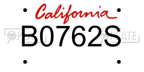 B0762S California License Plate