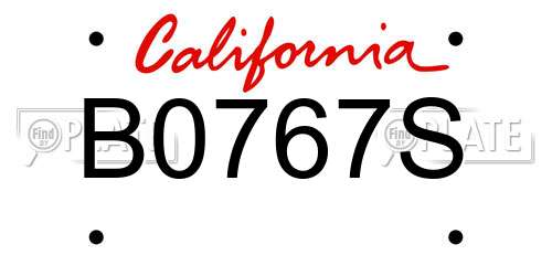 B0767S California License Plate