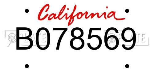 B078569 California License Plate