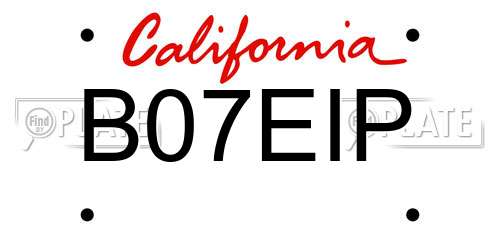 B07EIP California License Plate