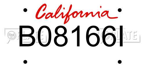 B08166I California License Plate