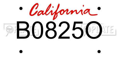 B0825O California License Plate