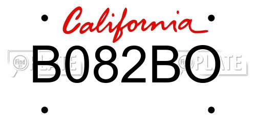 B082BO California License Plate