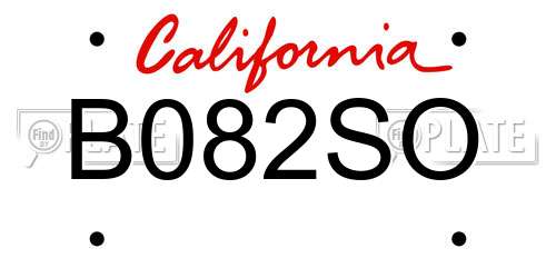 B082SO California License Plate