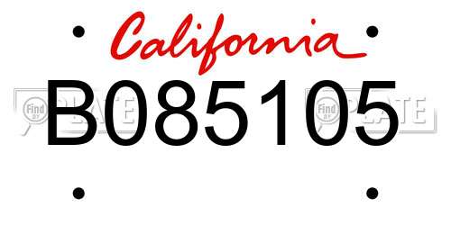 B085105 California License Plate
