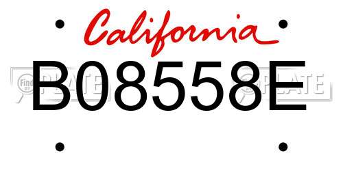 B08558E California License Plate