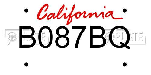 B087BQ California License Plate