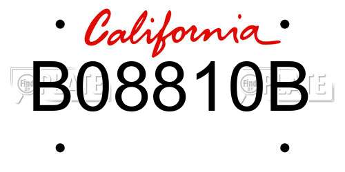 B08810B California License Plate