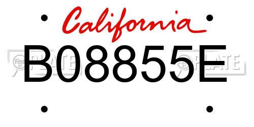 B08855E California License Plate