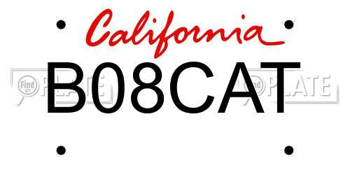 B08CAT California License Plate