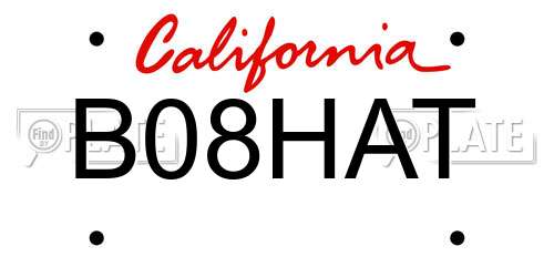 B08HAT California License Plate