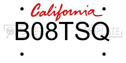 B08TSQ California License Plate