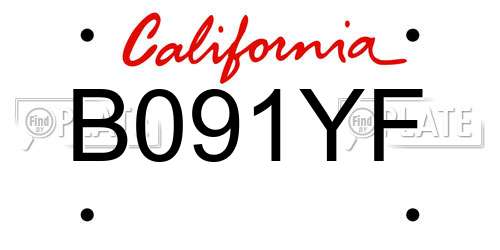 B091YF California License Plate