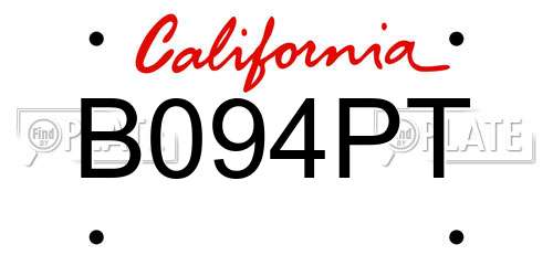 B094PT California License Plate